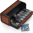 Pill Organizator de 2 ori pe zi, Am Pm de două ori pe zi Pilula caz, Detaşabil de mari de călătorie Pilula Box 7 zi, Săptămânal Pilula Container pentru vitamina medicament supliment ulei de pește (Brown)