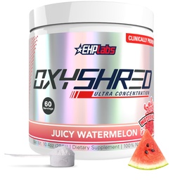 EHP Labs OxyShred Pre Workout pulbere - Preworkout pulbere cu L Glutamina si Acetil L Carnitina, Energetic Boost Drink - Juicy Pepene verde, 60 Serviri