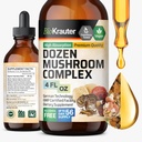 BIO KRAUTER Dozen Mushroom Tincture - Immune Supplement Drops - Promovează suport digestiv și cognitiv - non-GMO, Formula de apărare pentru imunitate lichidă - 4 fl. oz Sticla