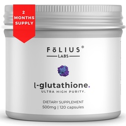 Ultra mare putere L-Glutatione 98% Supliment pentru Skin luminos - Suplimente Colagen pentru femei si barbati - 500 mg concentrat Formula, supliment Glutatione redus - 120 capsule