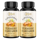 Liposomal Curcumin Supliment - 2000 mg, 95% extract de curcuminoid cu Piperina - 60 Softgels (2 flacon)