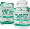 PurePremiu Seleniu 200mcg Supliment - L Selenometionină Essential Mineral - Suport zilnic pentru Tiroida Normala, Sistem Imun