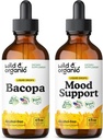 Salbatice si organice Bacopa Tinctura 4 fl oz & Mood suport Tinctura 4 fl oz
