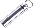 Argint mic portabil cutie pilula Keychain, aluminiu aluminiu aliaj Mini Pilula Organizator Case container pentru Purse,Waterproof Metal Pilula Holder Medicina Sticla pentru Camping Exterior Travel personal Pilula Organizatori