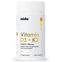 Mida Health® D3 K2 Vitamina 5000 UI cu MK-7 
