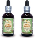PAU d'arco (Tabebuia Impetiginosa) Glicerite, Extract lichid fără alcool din barcă uscată (Brand Name: HerbalTerra, Proudly Made in USA) 2x2 fl.oz (2x60 ml)
