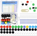 136pcs Chimie organica Model molecular Set pentru student si profesor Educatie chimie organica si academica 59 Atomi & 76 Legături Bonds & 1 Link Atoms Remover