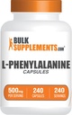 BulkSupplements.com L-Fenilalanină Capsule - Fenilalanină Supliment, L-Fenilalanină 500mg - Gluten Free, 1 capsulă per Serving, 240 capsule (Pachet de 1)