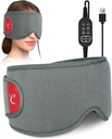 Masca de ochi incalzita pentru ochi uscati, Pad de incalzire ochi USB USB, Migrena pentru dureri de cap Masca de ajutor Sinus, Cald compresa pentru ochi cu 3 setări de căldură și timp