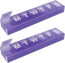 EZY DOSE Weekly (7-Day) Organizator de pastile, caz de medicină, Cutie Planificator de vitamine, Compartimente de blocare 2X-Marge Prescripție medicament sigur și prevenirea Spillling, Culori mai Vary (XXL - 2 Pack)