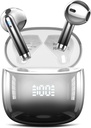 Căști fără fir, căști Bluetooth 48H Muguri urechi Playtime cu LED Display, IPX7 rezistent la apă Bluetooth 5.4 Căști în-Ear Earbuds cu 4 Mic pentru Android iOS telefon mobil Laptop, negru