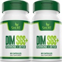 DIM SGS + - Hormone + Detoxifiere,Encurajează Metabolismul estrogenului normal,Echilibrul hormonal, Suplimente hormonale Acnee, Menopause Support,Ajută la controlul apetitului,Promotii Detoxifiere(2 Pachete)
