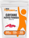 BulkSupplements.com Cayenne Pepper 40000 HU Powder - Capsaicina Suplimente, Cayenne Pepper Powder - Vegan & Gluten gratuit, 500 mg pe servire, 250g (8,8 oz) (Pachet de 1)