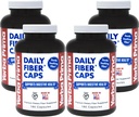 Yerba Prima Daily Fiber Caps - 180 Capsule, (Pachet de 4) - Soluble & Insolubil Fiber Supplement - Colon Cleanse - Gut Health - Vegan, Non-GMO, Gluten-Free