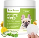Şerveţele pentru câini şi pisici, Şerveţele hipoalergice pentru câini, Curăţenie naturală pentru animale de companie Şerveţel uşor Elimina Tear Staină, Debris ochi, Descărcare, Mucus, Non-Iritant, Unscent, 100 buc