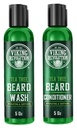 Viking Revolution Tea Tree Wash and Balsam Set pentru barbati - Beard Natural Softener cu ulei de argan, vitamina E si ginseng (5 Oz)