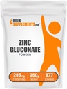 BulkSupplements.com zinc Gluconat pulbere - zinc 40mg, Supliment mineral pentru suport imunitar - Gluten gratuit, 285mg per Serving, 250g (8,8 oz) (Pachet de 1)