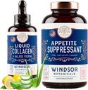 WINDSOR BOTANICES Appetite Suppressant și lichid Colagen Marine Diet și Beauty Bundle