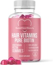 Biotin 10000mcg Gummies by Sweetheart Beauty - Biotin Gummies for Hair Skin and Nails for Women, Men & Kids - Hair Vitamina Gummy - Vegan, Non-GMO, 60 Biotin Chewables for Faster Hair Growth