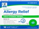 Alegerea calităţii Alergie Relief, 24 de ore non Drowsy Alergie Ajutor pentru alergii interioare şi exterioare, Antihistamina Loratadina 10 mg, lichid umplute Softgels, 10 Conte