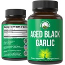 Capsule negre de usturoi în vârstă de vârf. Pur Vegan pur Odorless Pastile supliment de extract pentru Cholesterol, și suport imunitar. de la Usturoi Bulb cu S-Alyl Cysteine și antioxidanți