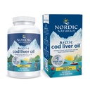 Nordic Naturals Arctic Cod Ulei de ficat, Lemon - 180 Geluri Soft - 750 mg Total Omega-3s cu EPA & DHA - Heart & Brain Health, Imunitate sănătoasă, Wellness generală - Non-GMO - 60 Servings