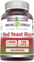 Amazing Formulas Red Yeast Rice 1200 mg per servind 240 capsule Supliment 