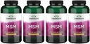 Swanson MSM - Minerale esentiale Promovarea Mobilitatii si Suportului Comun de Sanatate - Ajuta la mentinerea sanatatii tisularelor Connective, inclusiv cartilajul, colagenul si parul - (240 capsule, 1000 mg fiecare) 4 Pack