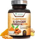 CurcuminÄ Turmeric Supliment 1950mg - 95% Curcuminoide cu Turmeric organic & Ginger, BioPerine Black Pepper pentru cea mai buna absorbtie, Nature's Vegan Joint Support, Non-GMO, îmbuteliat în Statele Unite ale Americii - 240 capsule