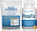 Bicarbonat organic de sodiu Alkaline Supliment Bundle: 1LB pulbere pentru alcalinitate, Rinichi și acid de sprijin + PhosFix 120 pastile Fosfor Binder pentru niveluri de fosfor sanatoase si sanatate renala Suppor renal