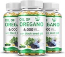 Ulei natural de Oregano viu cu ulei de semințe negru, 2 în 1 Oregano Supliment pentru sănătatea imună, Retains Carvacrol mare concentrat și Thymochinonă, non-GMO, 3 ambalaj