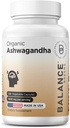 Certified Organic Ashwagandha 1600mg, 120 Veg Capsule - Suporturi Sleep & Echilibrate Nivele de energie (120 Conte (Pachet de 1)