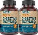 Deva Vegan Vitamine Enzime digestive Plus Supliment - Un amestec unic de enzime și plante aromatice - 90 capsule (Pachet de 2) Pachetul de mai Vary