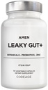 Amen Leaky Gut Supliment - Formula avansată cu L Glutamina Biodisponibilă, Zinc, Turmeric, Root Licorice DGL - Root Marshmallow - Probiotice și prebiotice fermentate - Vegan, Non-GMO - 90 capsule
