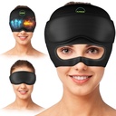 Capac de ajutor pentru migrene - 2 în 1 Capac de ajutor pentru dureri de cap cu masca de ochi detaşabil 20% extra Gel - palarie de dureri de cap pentru migrene - cap rece de gheata Wrap Produse pentru stres, tensiune, mahmur si ochi pufos