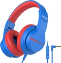 iClever Kids Headphones for School Travel, Safe Volume Limited, HD Mic Stereo Sound Over-Ear Girls Boys Headphones for Kid, FunShare Foldable 3.5mm Cu fir pentru iPad Computer, HS19