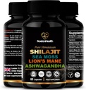 Shilajit, Sea Moss, Lion's Mane şi Ashwagandha Capsule - Complete All-in-One Wellness Suplement for Mind, Body, and Vitality - 60 Vegan Capsule