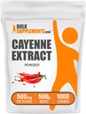 BulkSupplements.com Cayenne Pepper Extract pulbere - Capsaicina Supliment, Capsicum Extract - 500mg de extract de Cayenne per Serving, Cayenne Supliment - Gluten gratuit (500 Grams - 1,1 lbs)